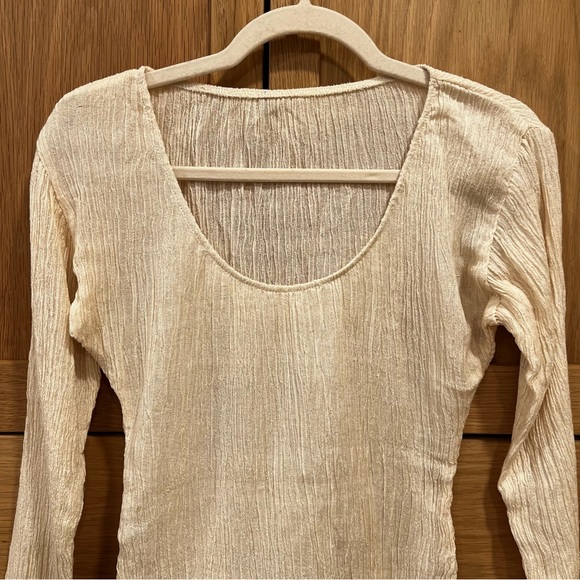 Savannah Morrow Crinkle Top Belize Shorts Set Cream Size Small New *Flaw Resort - Picture 2 of 7